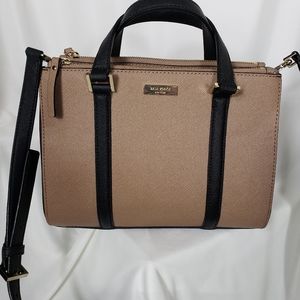 Kate Spade Tan Black Saffiano Handbag